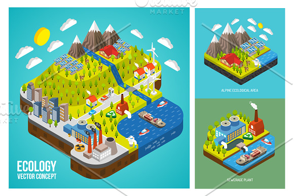 Isometric Ecology Set in Illustrations - product preview 4