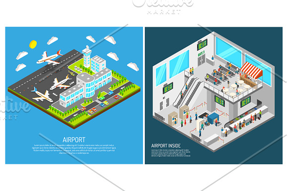 Airport Isometric Set in Illustrations - product preview 2