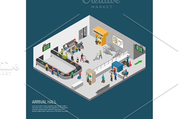 Airport Isometric Set in Illustrations - product preview 3