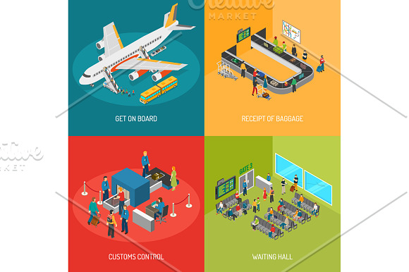 Airport Isometric Set in Illustrations - product preview 4