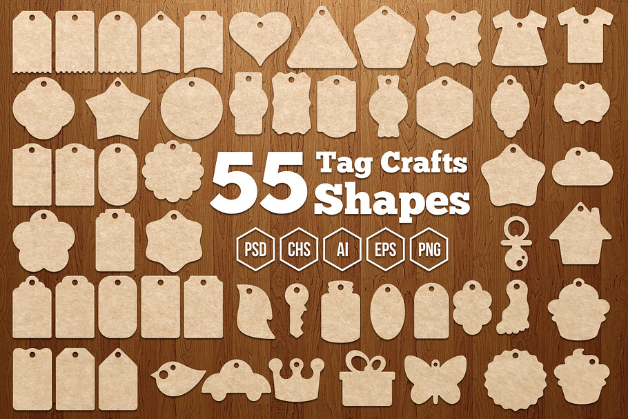 55 Tag Crafts Shapes in Photoshop Shapes - product preview 8