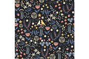 Seamless autumn pattern with cute