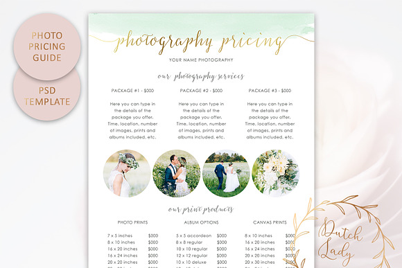 PSD Photography Pricing Guide #9 in Flyer Templates - product preview 1