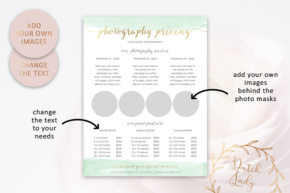 PSD Photography Pricing Guide #9 in Flyer Templates - product preview 2