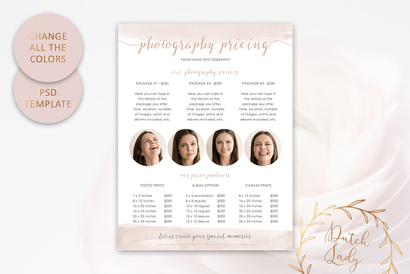 PSD Photography Pricing Guide #9 in Flyer Templates - product preview 3