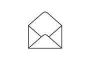 Empty envelope outline icon