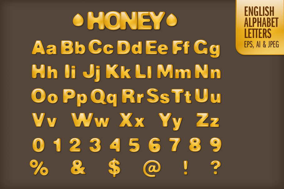 Honey English Alphabet Letters