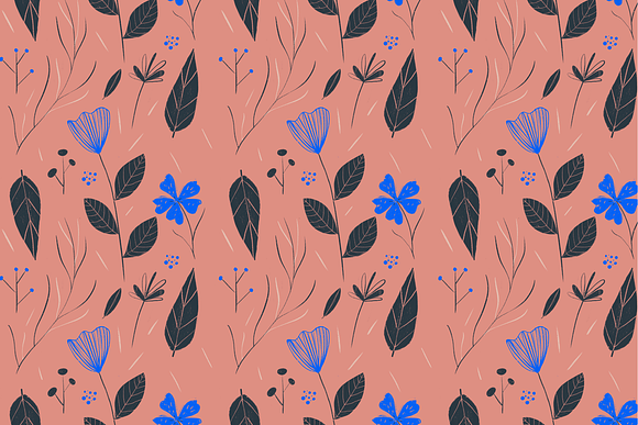 Floral Illustrated Seamless Patterns in Patterns - product preview 6