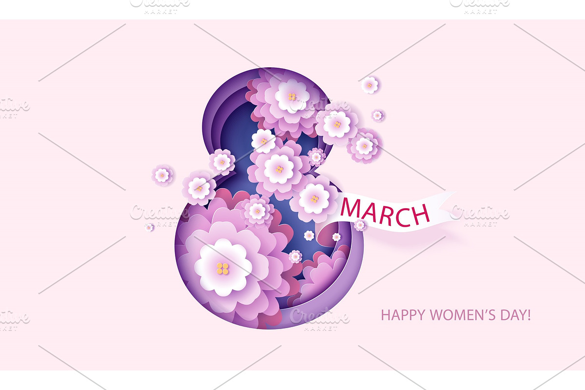 Happy womens day 8 March card in in Illustrations - product preview 8