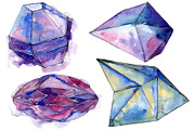 Violet  crystals Watercolor png