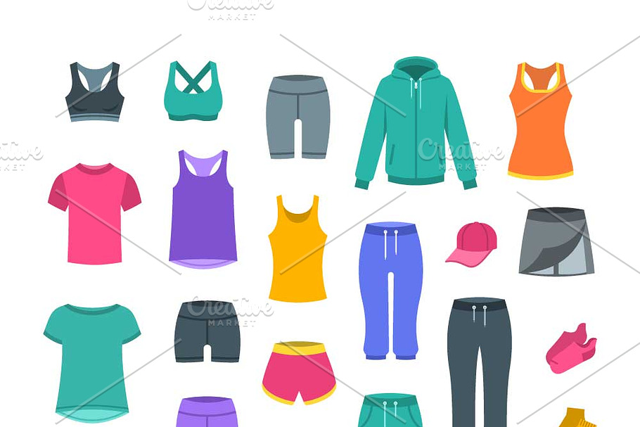 Women Clothes For Fitness Training in Illustrations - product preview 8