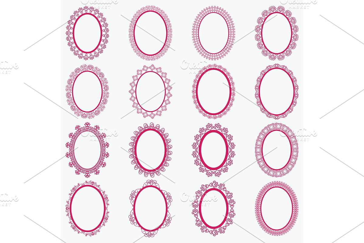 Elegant Lace Borders Frames laser in Illustrations - product preview 8