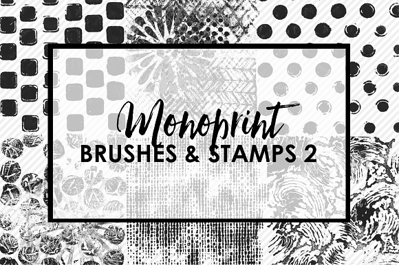 Monoprint Texture Brushes & Masks 2 in Photoshop Brushes - product preview 3