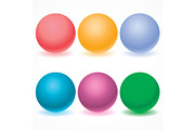 Set of multicolored spheres with