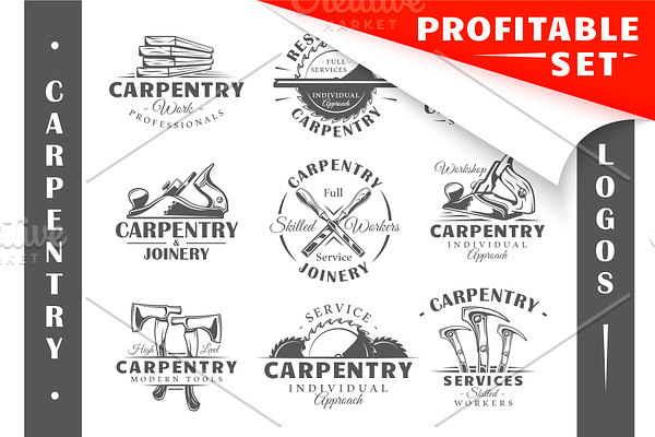 18 Modern Carpentry Logos Templates