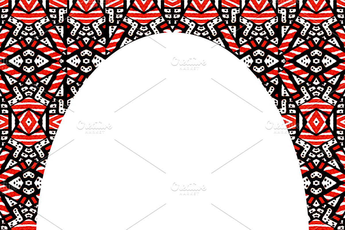White Frame Background with Ethnic D in Illustrations - product preview 8