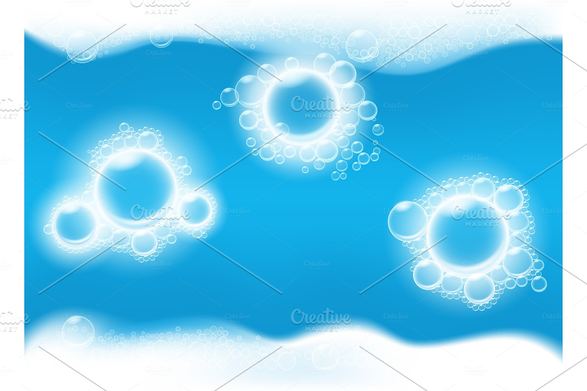Blue soap bubbles background in Illustrations - product preview 8