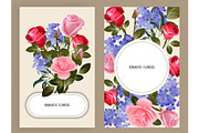 Rose cards. Woman spa cosmetic