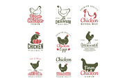 Pollo labels. Fast food chicken