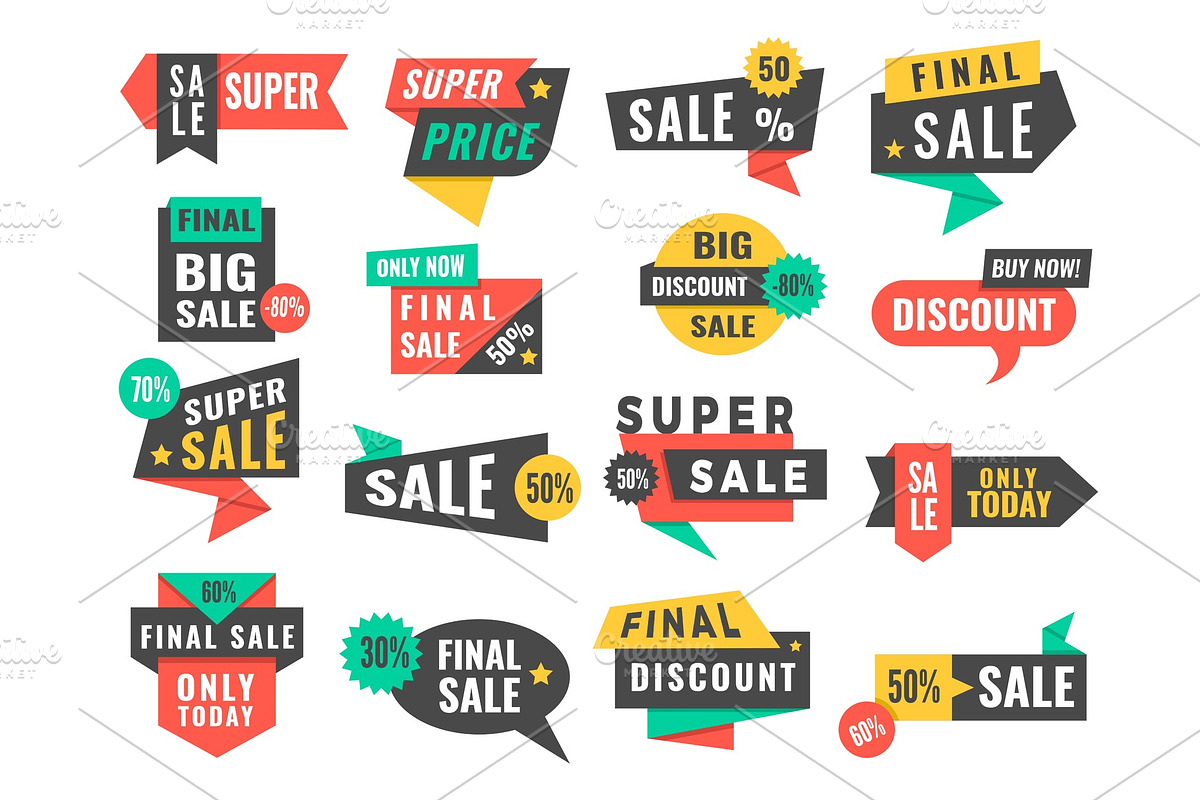 Sale badges. Advertising promo in Graphics - product preview 8