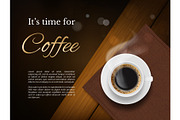 Coffee time poster. Advertizing