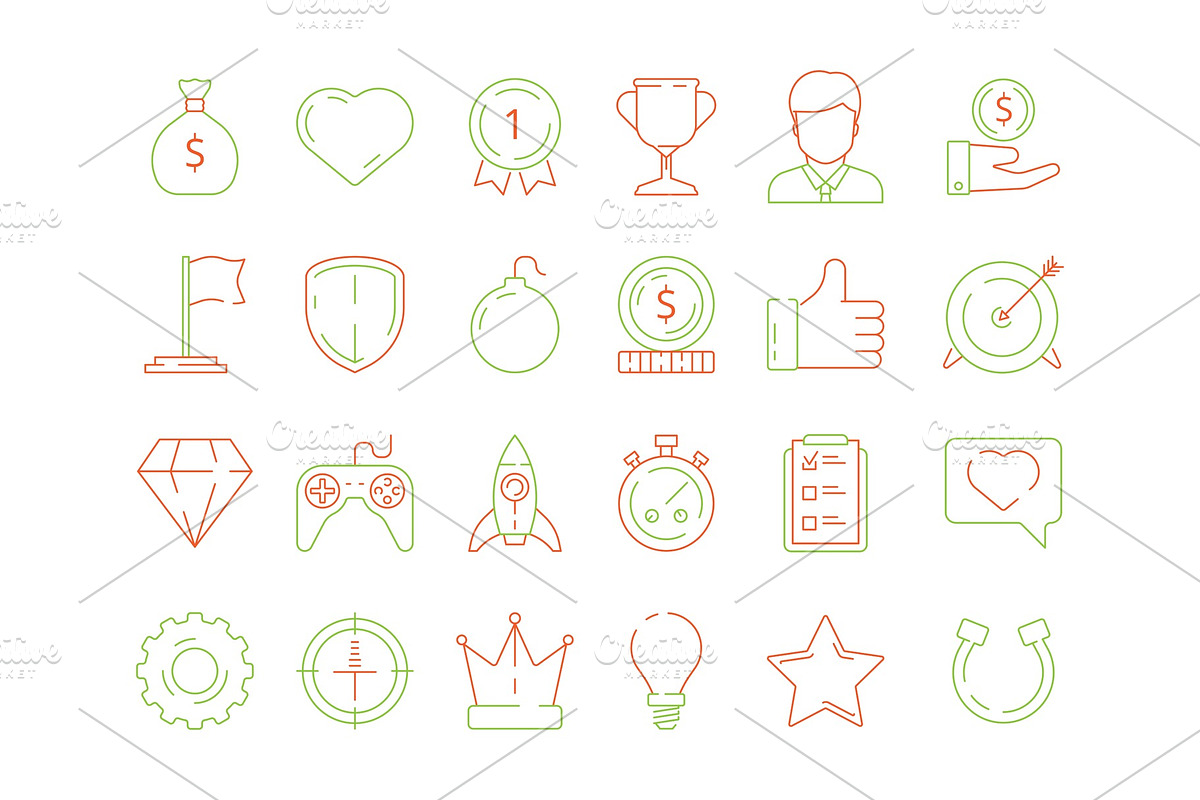 Gamification icons. business in Graphics - product preview 8