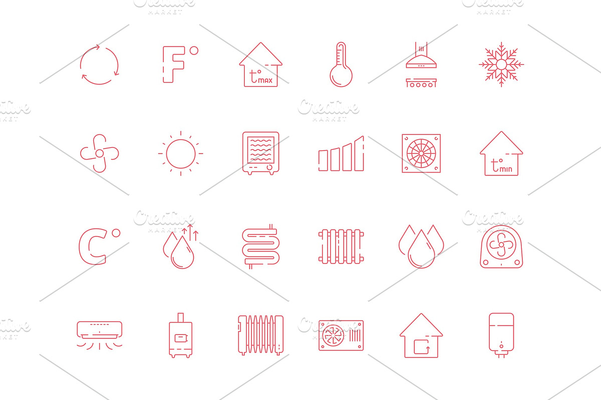 Cooling heating symbols. Cool sun in Graphics - product preview 8