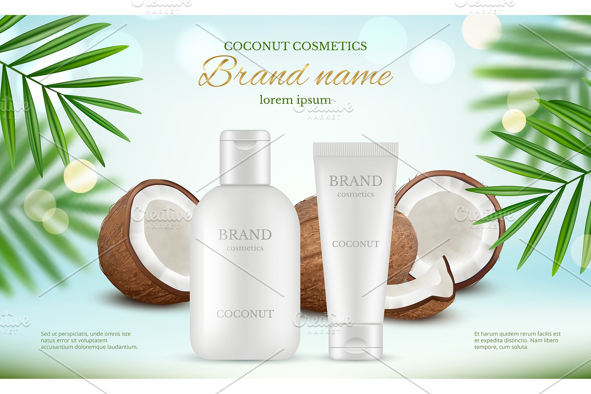 Coconut cosmetic. Advertizing poster in Graphics - product preview 8