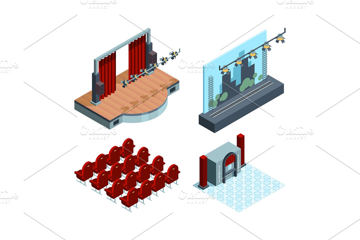Theater stage isometric. Opera in Graphics - product preview 8