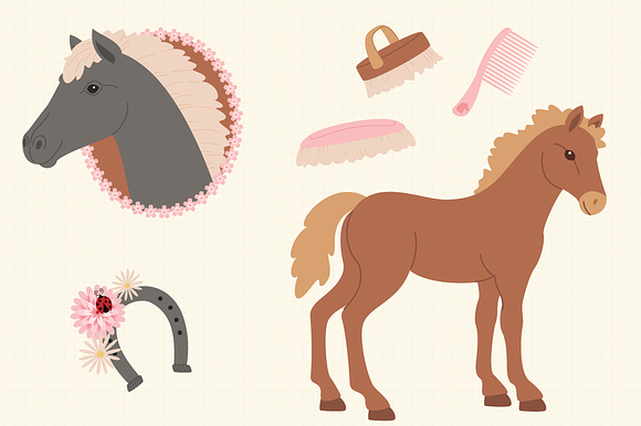 Horse Riding Sport Vector Set in Illustrations - product preview 4