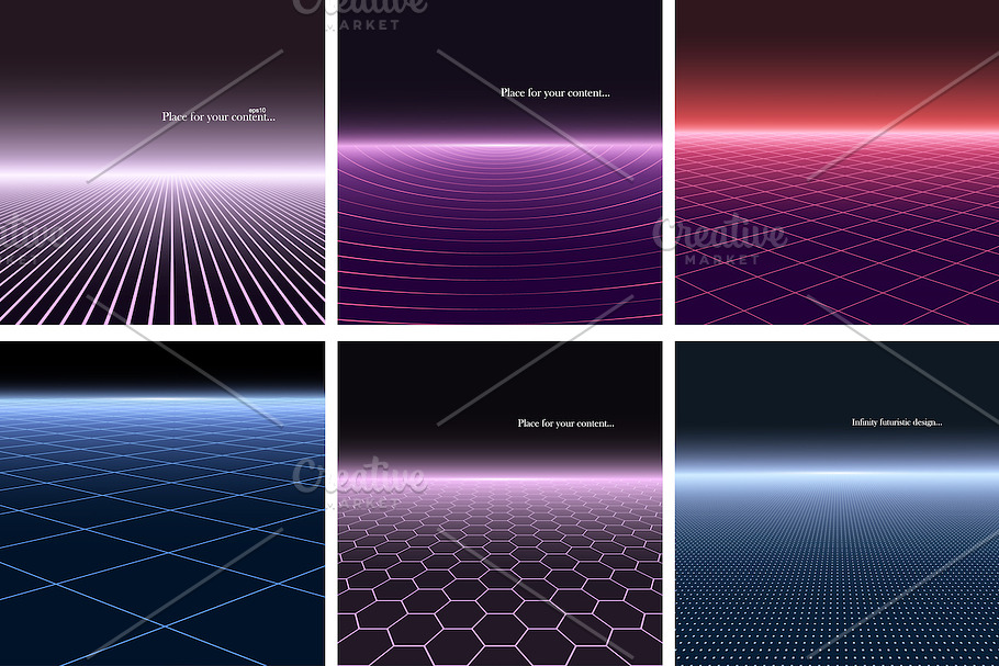 Bright futuristic glowing background in Patterns - product preview 8