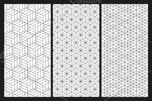 Vector seamless geometric patterns in Patterns - product preview 1