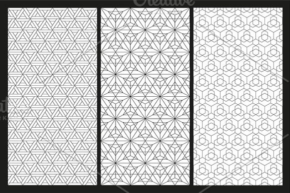 Vector seamless geometric patterns in Patterns - product preview 2