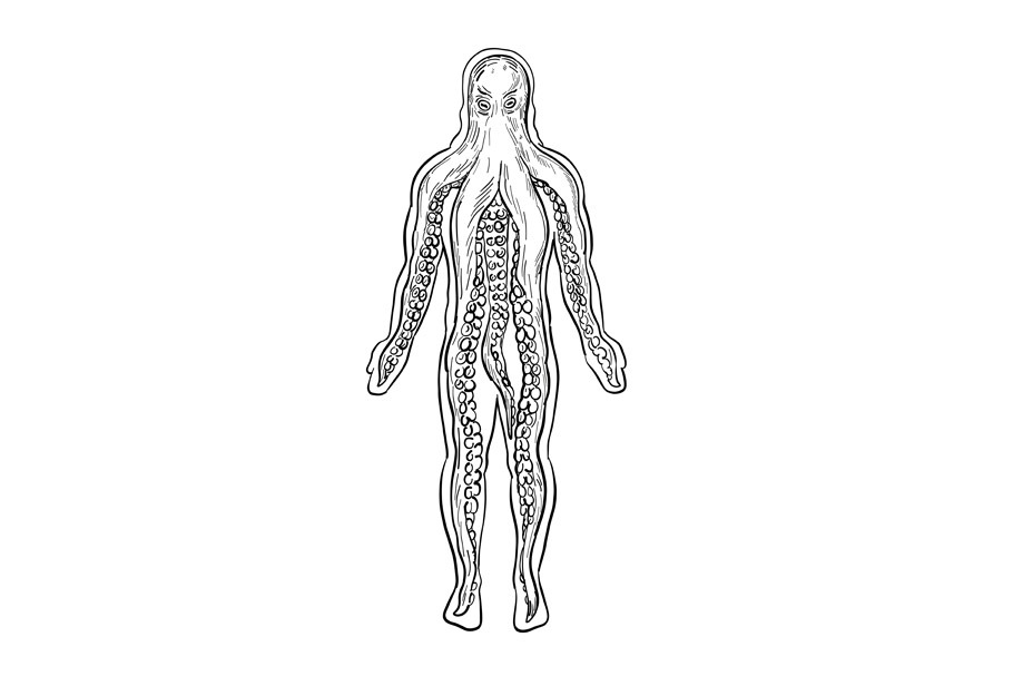 Alien Octopus Inside Human Body