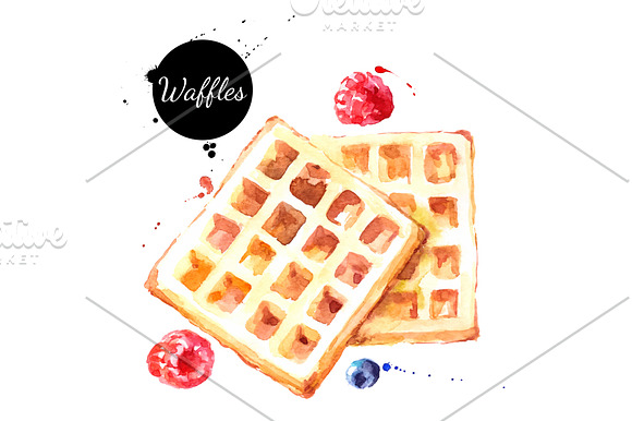 Watercolor Breakfast Vector Set in Illustrations - product preview 2