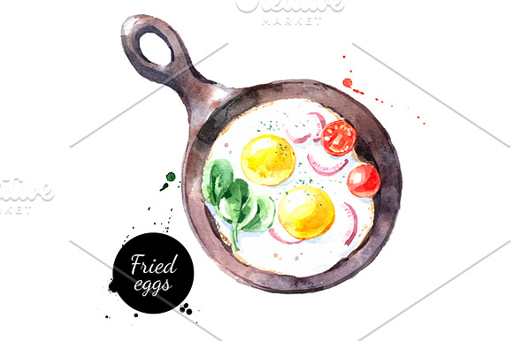 Watercolor Breakfast Vector Set in Illustrations - product preview 3
