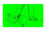 Animation Golfer Teeing Off Front