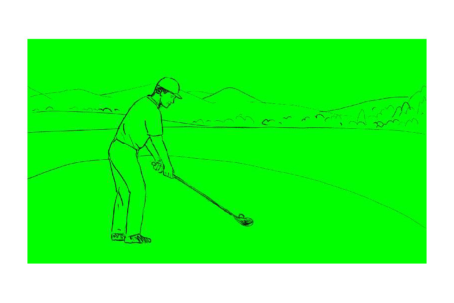 Animation Golfer Swinging Golf Club