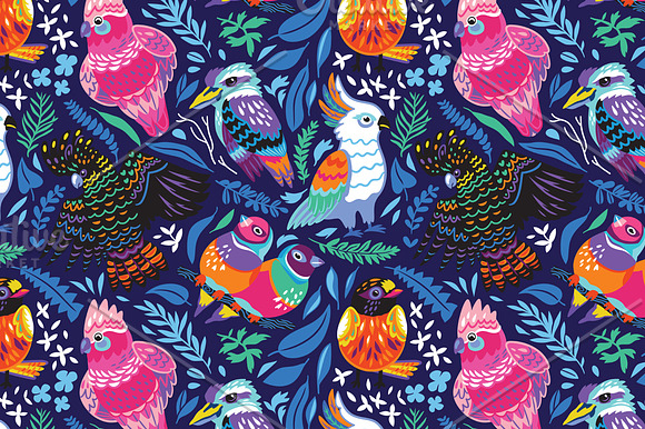 Australian birds in Patterns - product preview 3