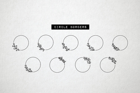 Flower Logo Borders, Floral Icons in Logo Icons - product preview 3