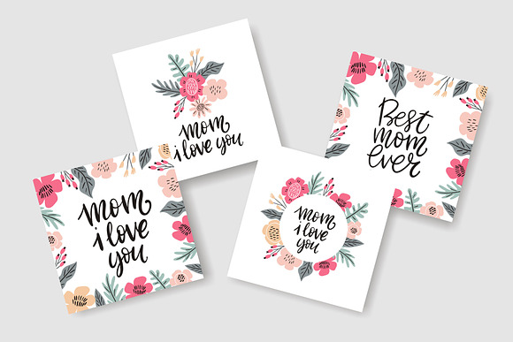 Mother's day card, lettering in Illustrations - product preview 5