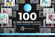 100 DL Card Templates Bundle