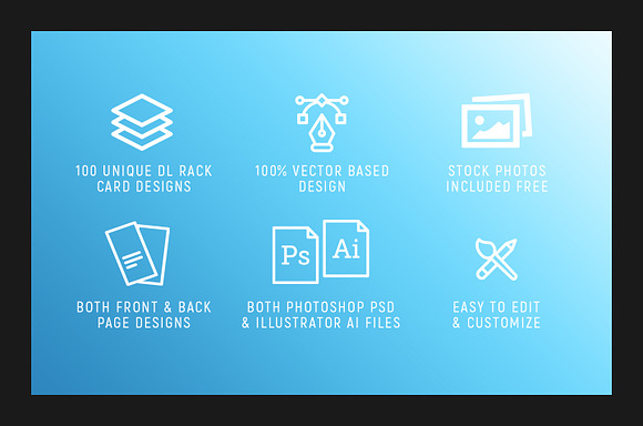 100 DL Card Templates Bundle in Flyer Templates - product preview 1