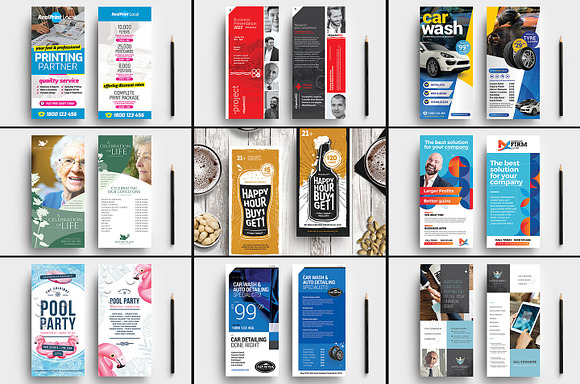 100 DL Card Templates Bundle in Flyer Templates - product preview 3