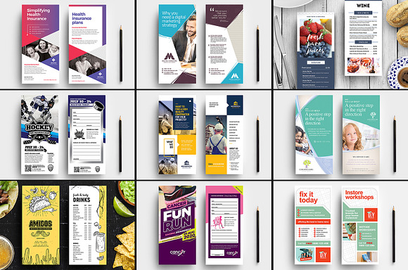 100 DL Card Templates Bundle in Flyer Templates - product preview 6