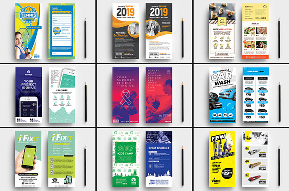 100 DL Card Templates Bundle in Flyer Templates - product preview 8