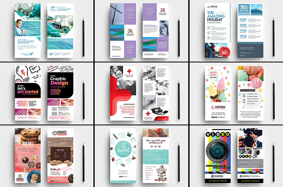 100 DL Card Templates Bundle in Flyer Templates - product preview 9