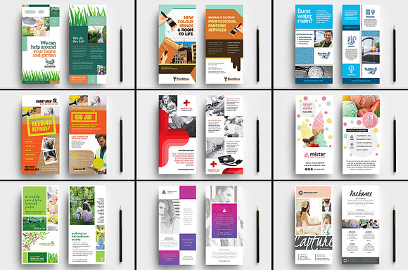 100 DL Card Templates Bundle in Flyer Templates - product preview 10