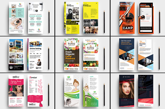 100 DL Card Templates Bundle in Flyer Templates - product preview 11
