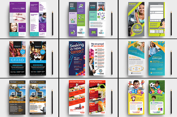 100 DL Card Templates Bundle in Flyer Templates - product preview 13